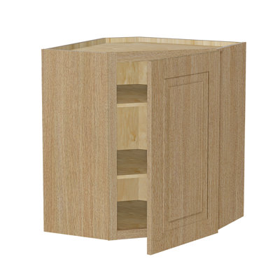 Gallery Express Briar Assembled 20 in W x 12 in D x 30 in H Corner Diagonal Kitchen Cabinet Left in Straw