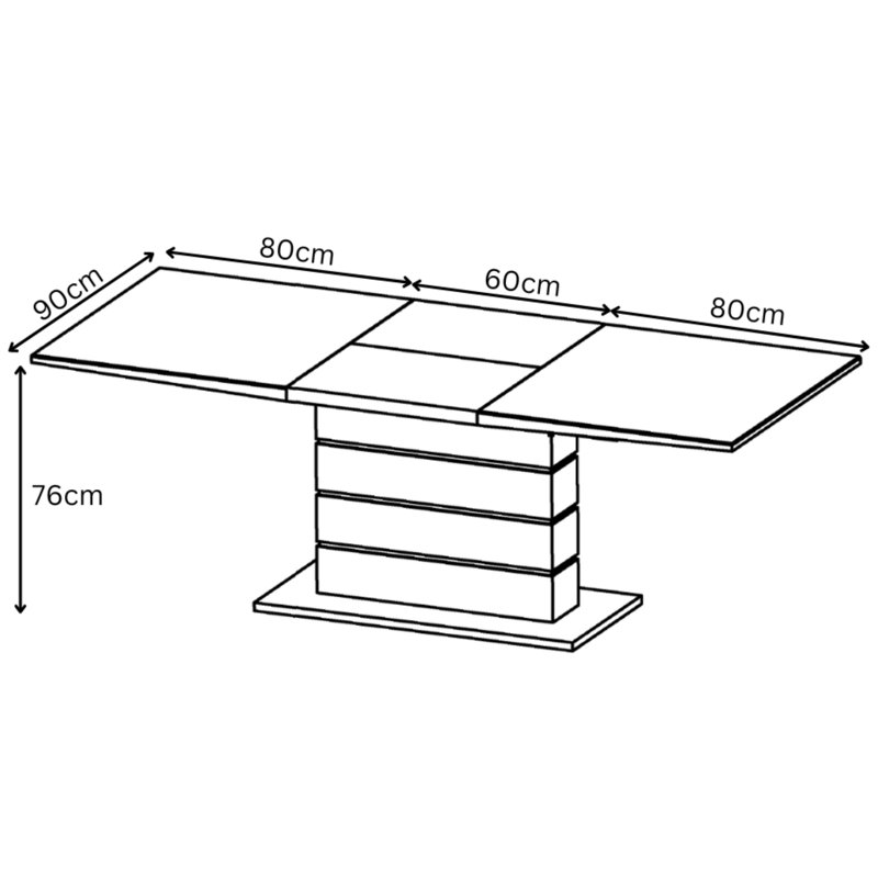 Jonathon Extendable Dining Table, Grey
