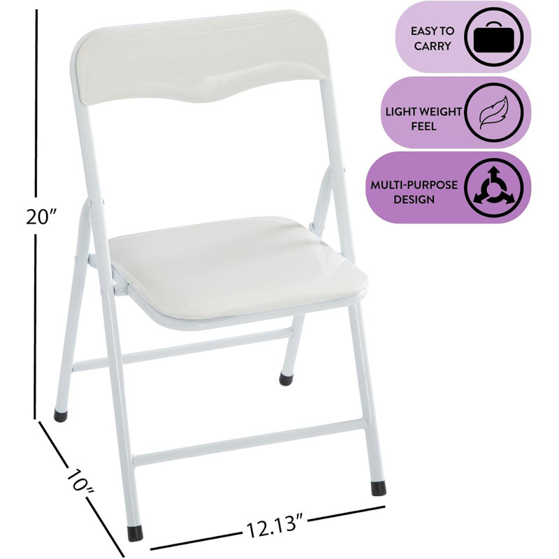  Chaise pliante rembourrée, ensemble de 2, Blanc