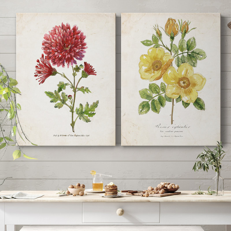 Botanical III - ensemble de 2 reproductions d'art, Pas de tapis, H 12 po x l 16 po x P 1 po, Toile tendue