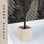 Ensemble de brosse de toilette carrée et porte-pierre effet pierre-75801545