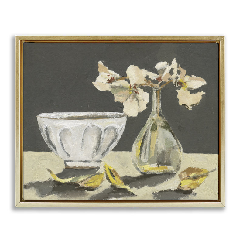 «Neutral Elegy Still Life», art mural encadré sur toile flottante, design par Melissa Wang, H 17 po x l 21 po