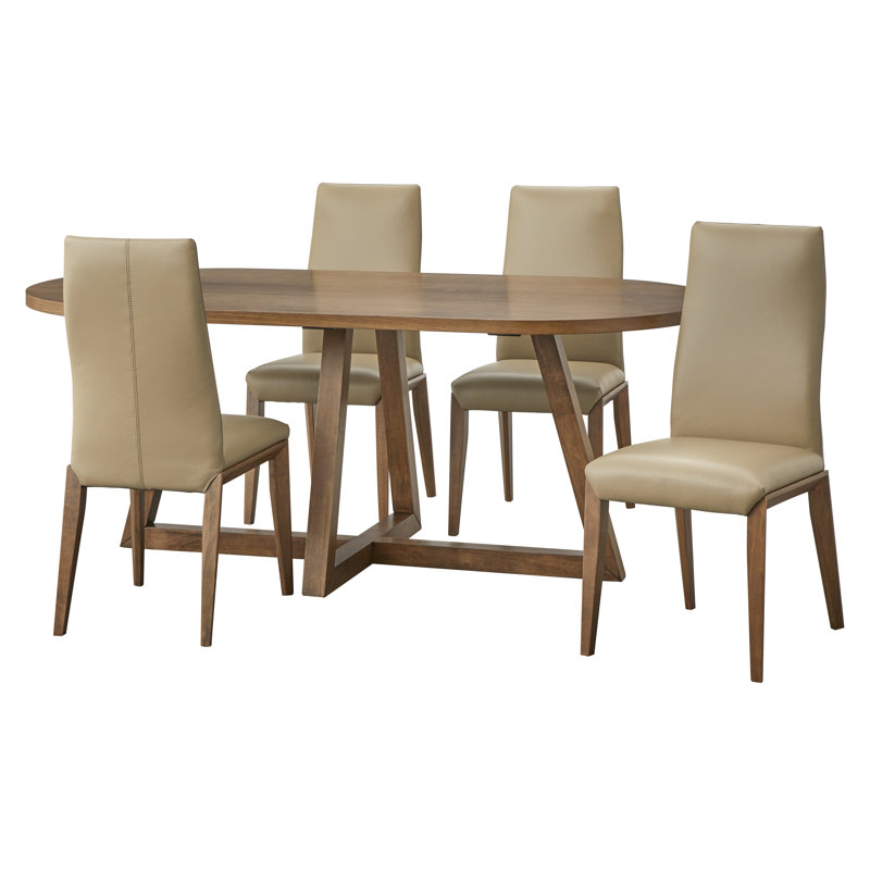 Hickson Dining Set, 5 Pieces: Table, 4 Chairs
