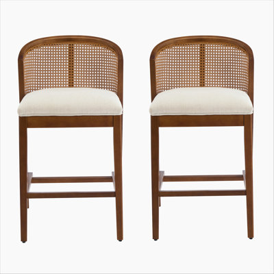 Ensemble de 2 tabourets de comptoir en bois Tatti