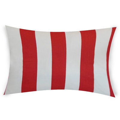Striped Cotton Reversible Throw Pillow