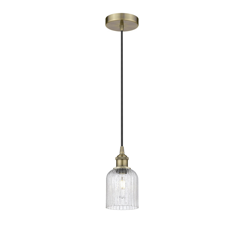 Edison Addeline 1 Light 5" Cord Hung, Satin Nickel, Seedy