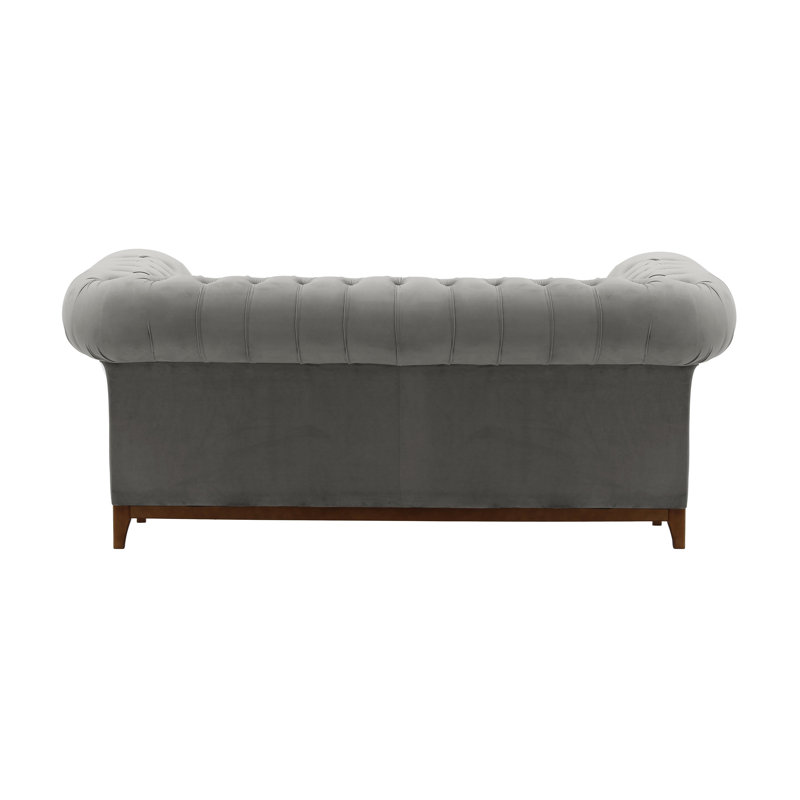 Fryar Velvet Sofa, Silver, Brown, 2
