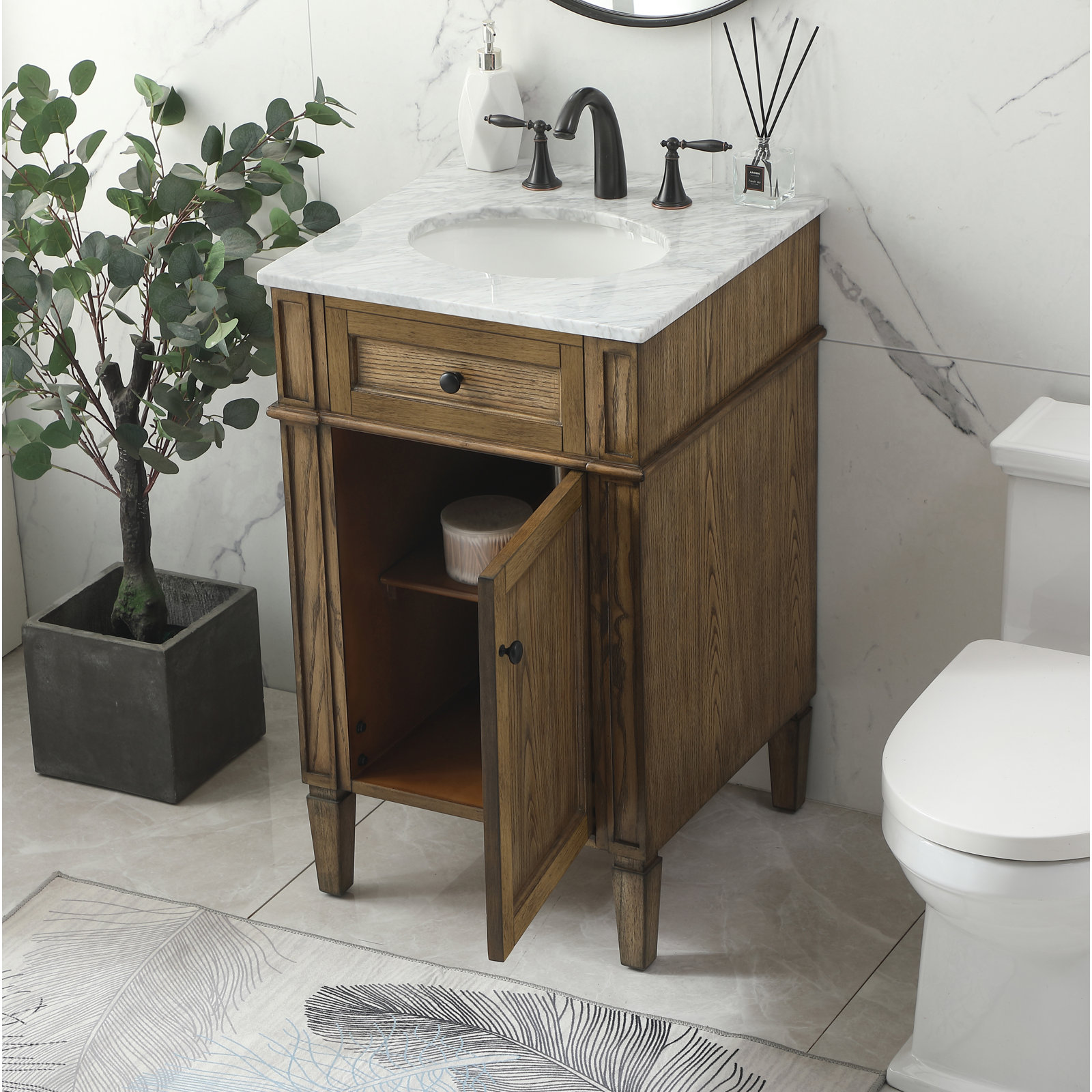 Rivers 21'' Single Bathroom Vanity, Dark Brown