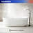 67 in. Oval Solid Surface Freestanding Soaking Bathtub with Overflow, Matte White