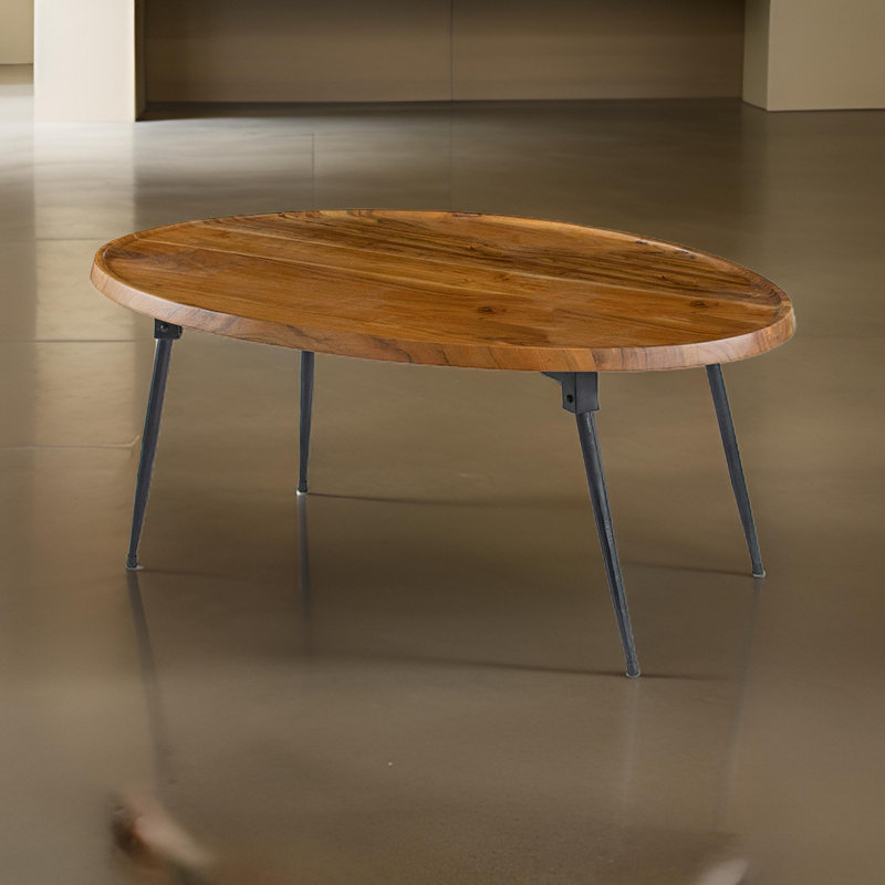 Solid Wood Top Coffee Table, 16" H x 26" W x 39" D