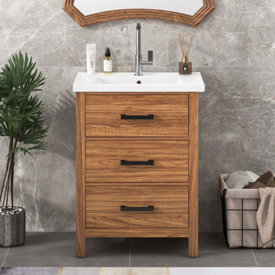 Meuble-lavabo 24 po avec lavabo en céramique