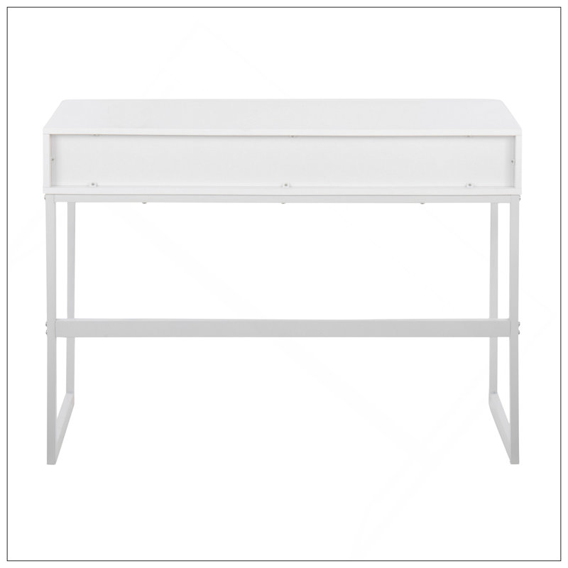 Console Franklin en métal blanc et bois blanc par Lumisource, Blanc