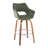 Sarah XL 30" Fixed-Height Upholstered Bar Stool with Bent Wood Legs & Round Footrest-121871944