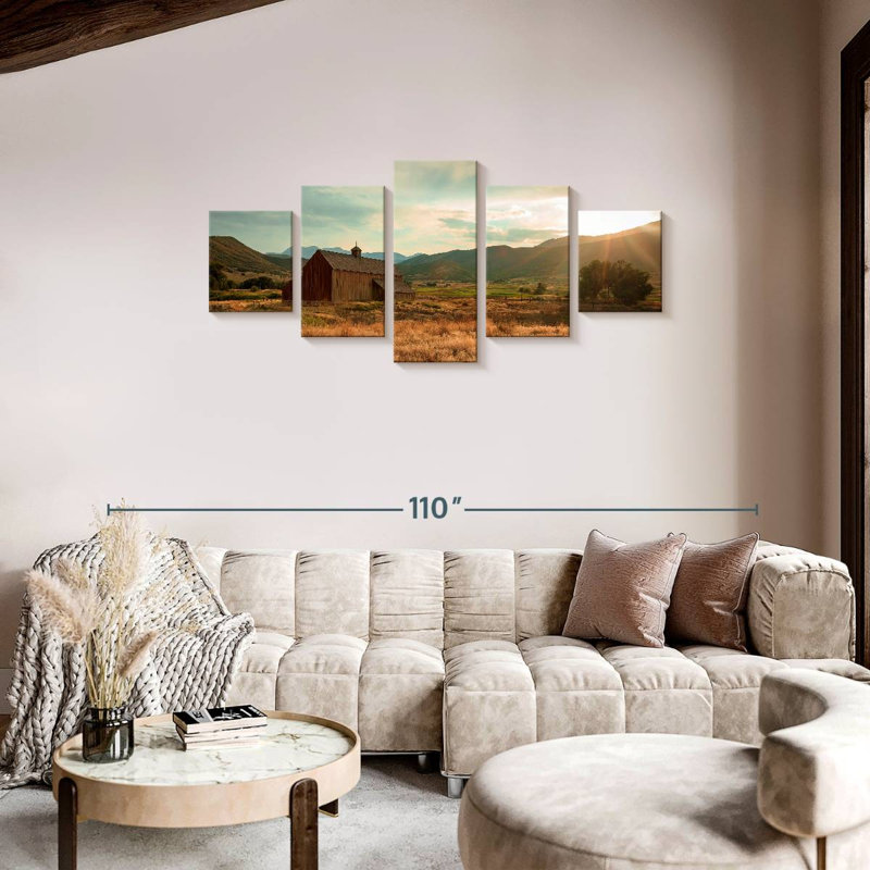 Rustic Farm Barn, 34" H x 74" W