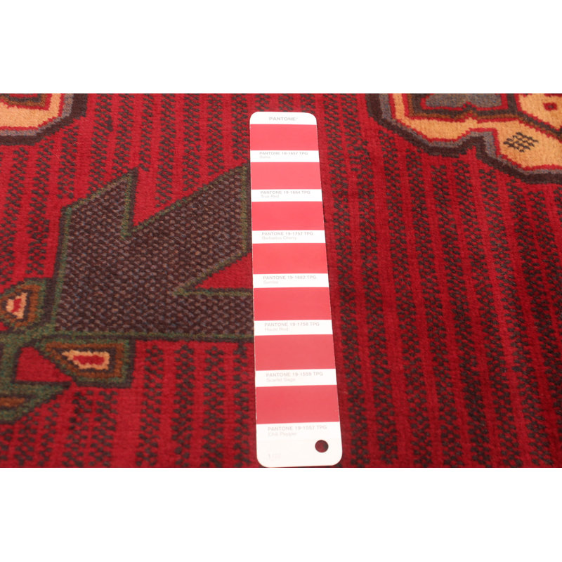 Tapis rouge foncé Dequita 3 pi 8 po x 6 pi 9 po