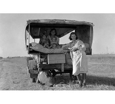 " Searching For Work In The Cotton Fields " by Dorothea Lange