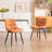 Emsley Faux Leather Upholstered Dining Chair Armless Side Chair with Metal Legs-1553213812