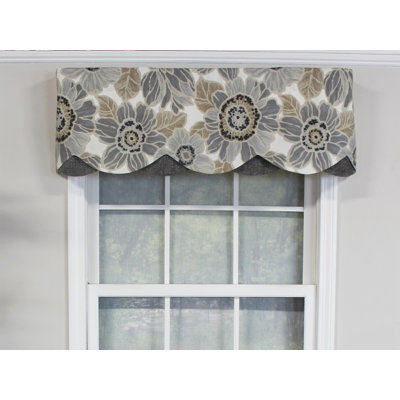 Verona Cotton Blend Floral Scalloped Window Valance