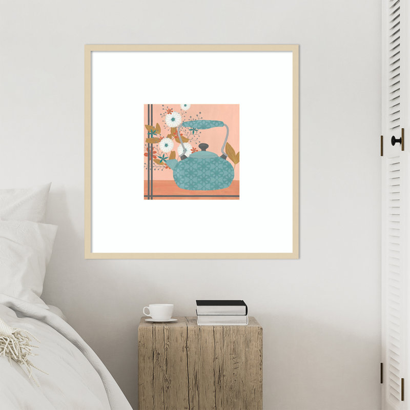 «Whimsical Kitchen No. 3» par June Erica Vess, reproduction d'art encadrée sur bois, 31 x 31, Svelte naturel