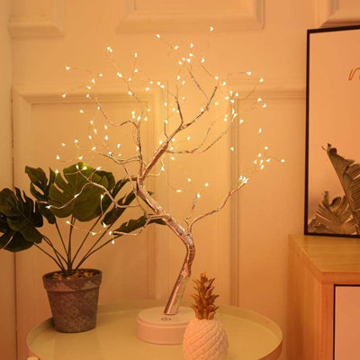 Tree Light With 108 LED Copper Wire String Lights,With Touch-Sensitive Switch, DIY Artificial Tree Lamp, Battery/USB Operated, For Bedroom Desktop Christmas Party Indoor Decoration Lights (Warm White)