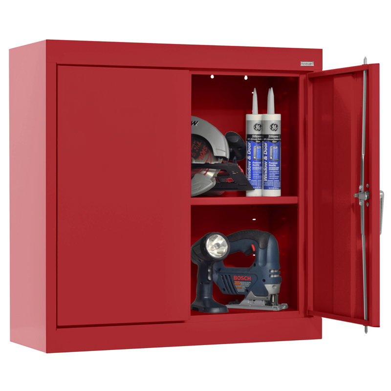 Steel Single Storage Cabinet ( 26'' H x 30'' W x 12'' D), Red