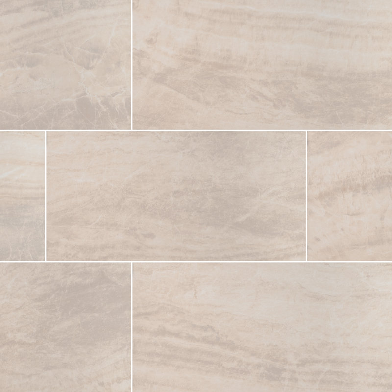 Chiara 12 in. x 24 in. Matte Porcelain Stone Look Floor and Wall Tile, Sand