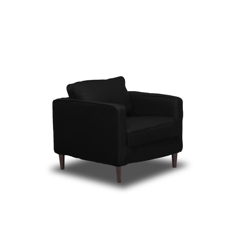 Fauteuil en polyester de 30,51 po de largeur Cohutta, Noir