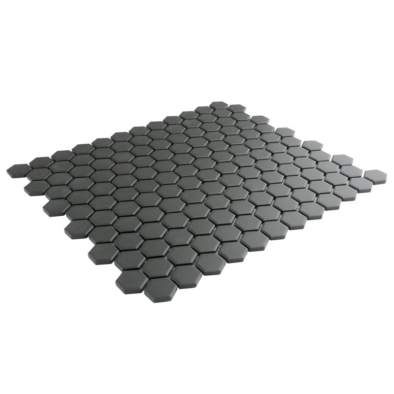 Gotham Porcelain Honeycomb Mosaic Wall & Floor Tile, Black