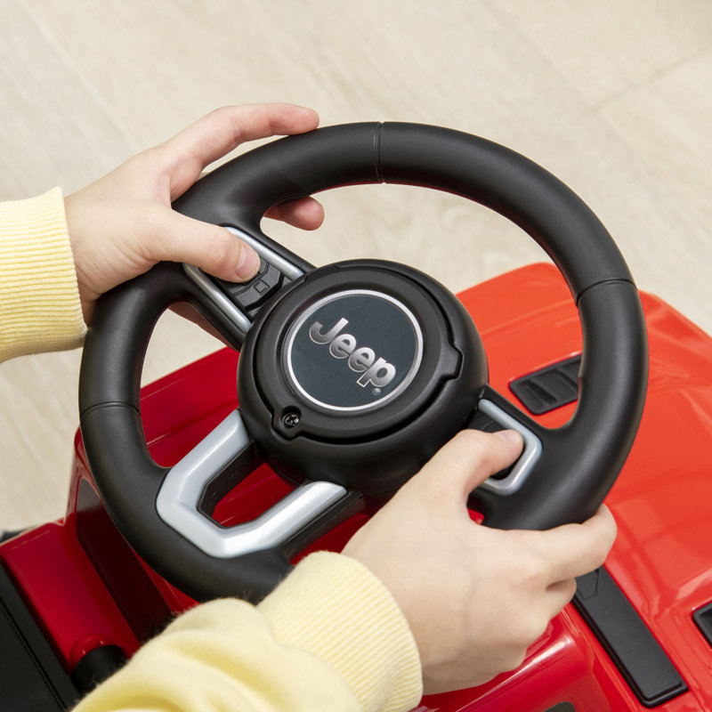 Red Toddler Ride-On Jeep with Engine Sounds