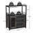 Wine Bar Cabinet with Wine Racks, Glass Holders & Mesh Door-1852072681