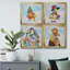 «Groovy Chick and Sky», ensemble de 4 peintures sur toile encadrées-60148777-60148778