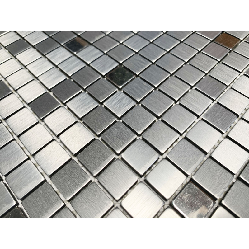 Carreau de mosaïque murale en acier inoxydable 0,37 po x 0,37 po