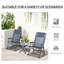 Ensemble bistro 3 pièces Outsunny, chaise pliante d'extérieur avec table basse en verre