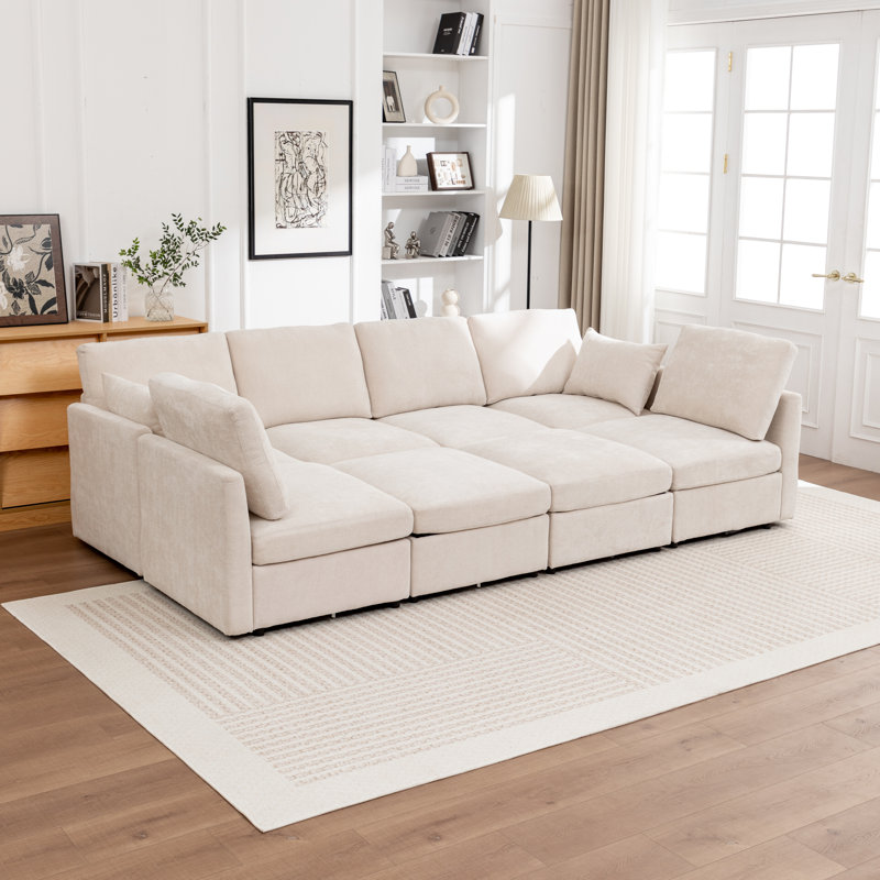 Canapé-lit modulaire 8 pièces Wilroy, Beige