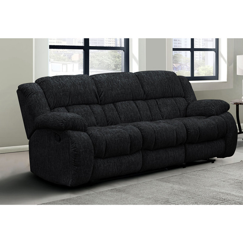 Stonic Manual Reclining Sofa, Black