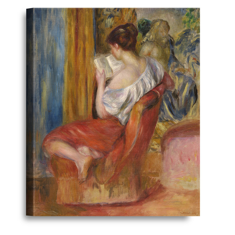 Reproduction de lecture par Pierre-Auguste Renoir, reproduction d'art sur toile, estampe numérique, H 20 po x l 16 po