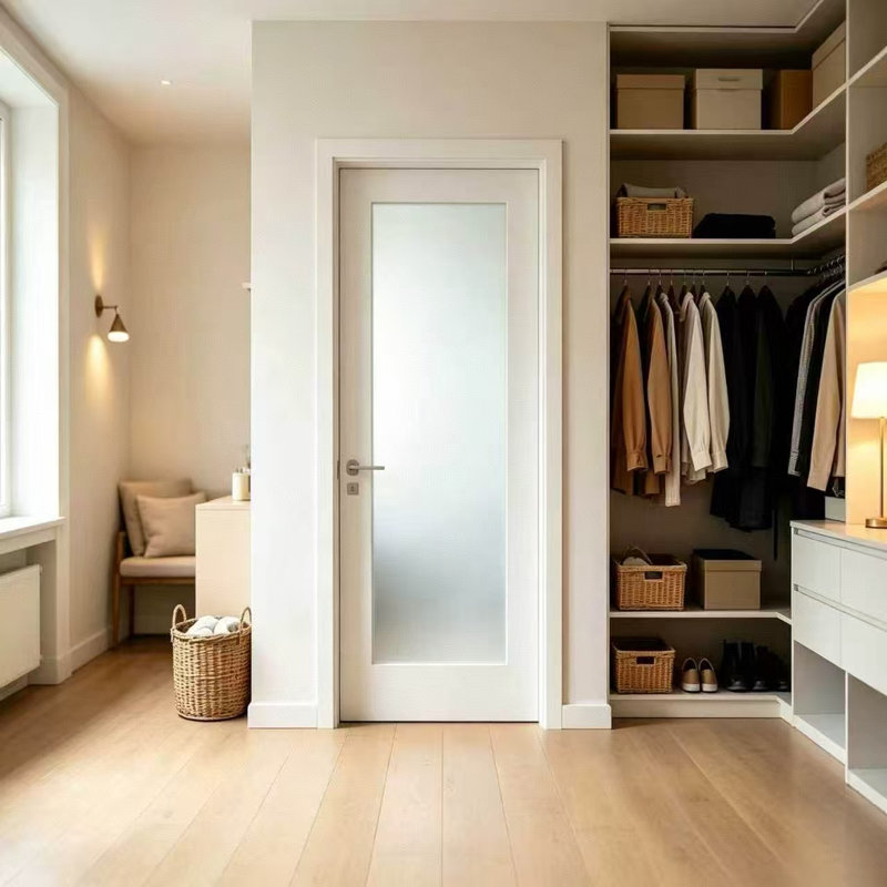 Porte intérieure en verre trempé givré Shaker, 32 po x 80 po