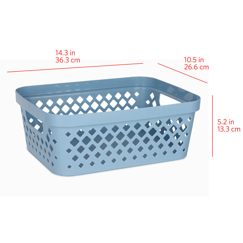 Ensemble de 6 paniers de rangement Glad Diamond, Bleu, 8 pte