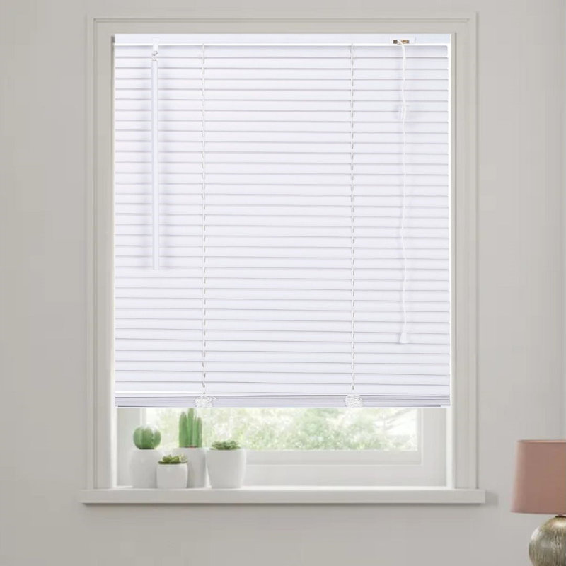 PVC Plain Indoor Venetian Blind, 150 cm L x 210 cm W, White