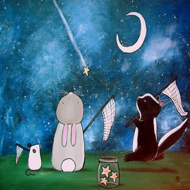 « filant star » par andrea doss, reproduction d’art sur toile tendue, H 48 po x l 48 po
