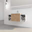Meuble-lavabo à fermeture en douceur 48 po avec lavabo, deux petites tablettes de rangement, armoire combinée 24 po et 12 po (KD-Packing)-126528708