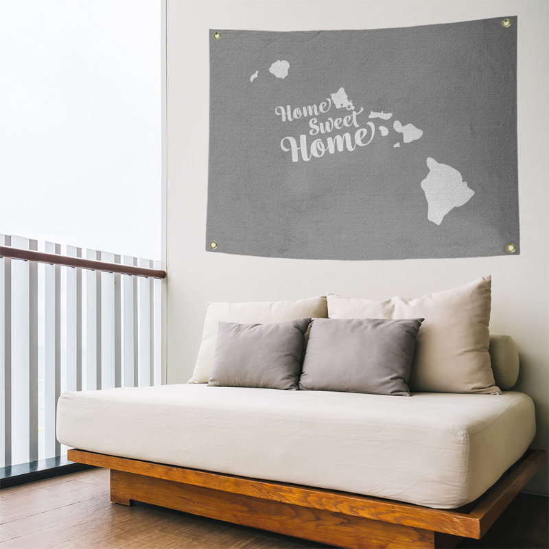 Tapisserie murale honolulu doux pour la maison, H 26 po x l 36 po, Gris