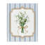 Ensemble de fleurs blanches sur toile rayée, design par Adonna Ebrahimi