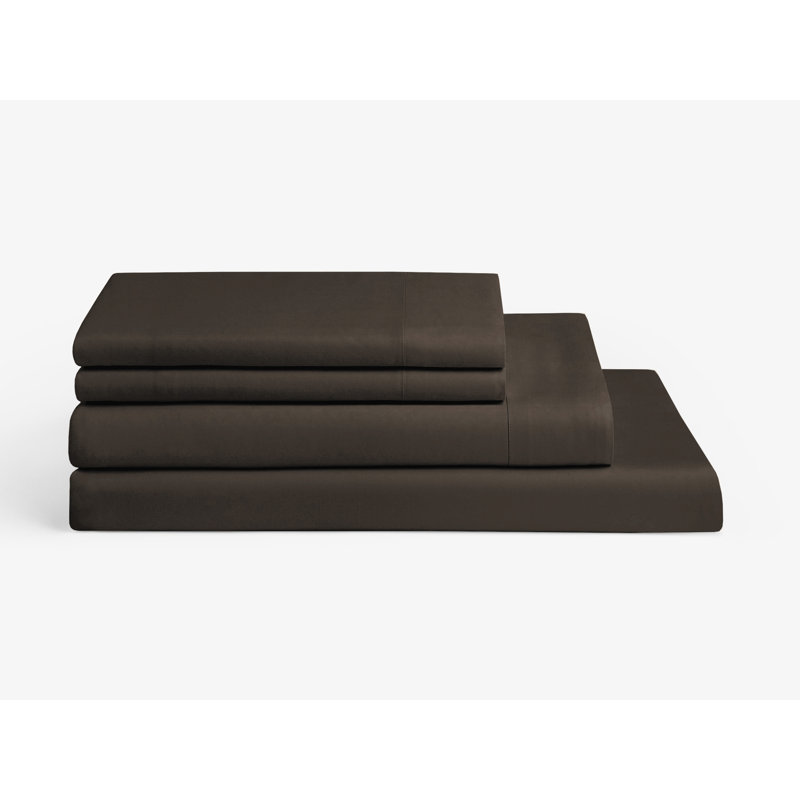 Ensemble de draps en micro-fibre, Ensemble de draps pour lit double + un drap-housse, Marron