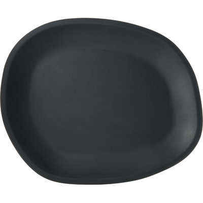 Melamine Oblong Platter 18", Stone, 6 Pack