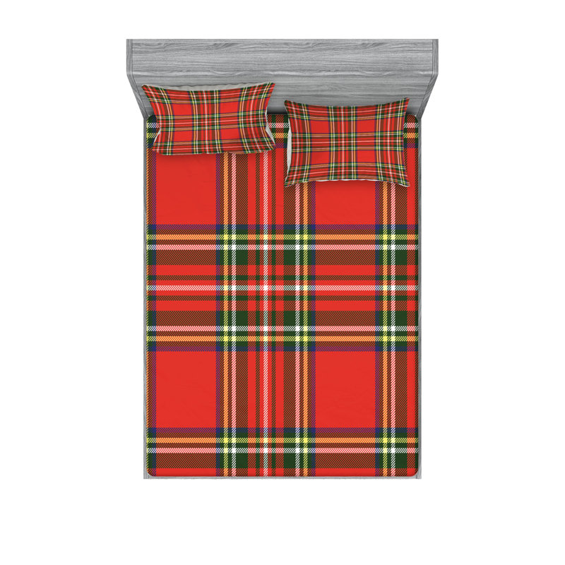 Multicolore drap-housse et coussin décoratif Ambesonne, Ensemble de draps-housses pour grand lit + 4 taies