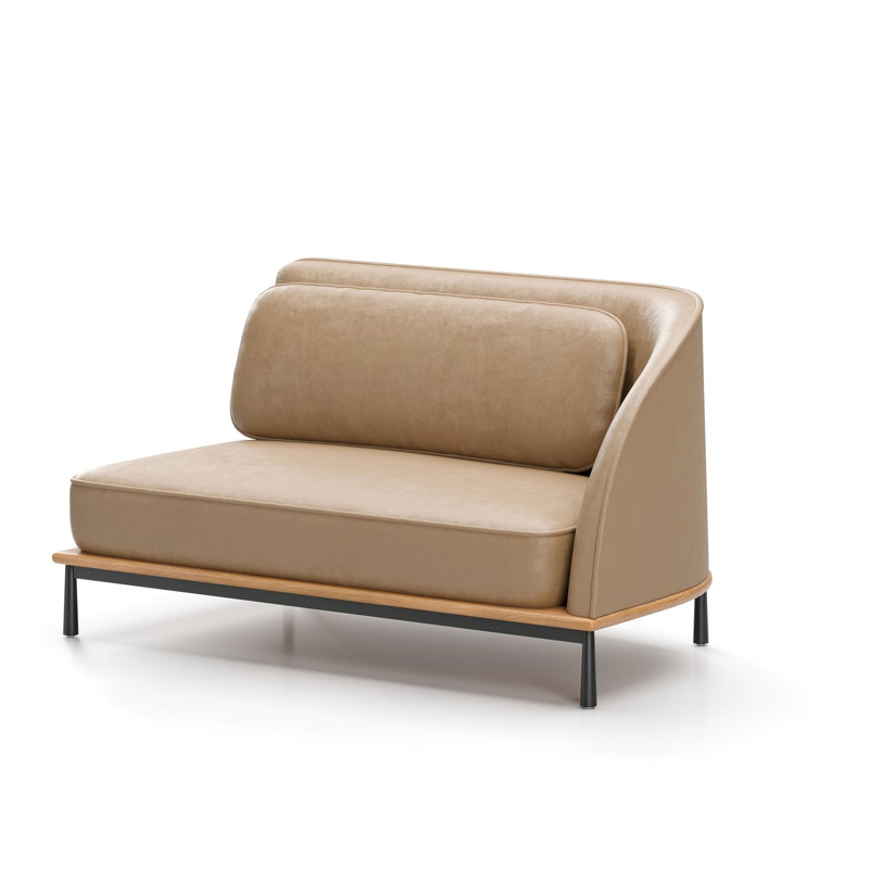 Arc Sofa Two-Seater Left / Right, Bellagio 2 Cream 8805, Natural Oak