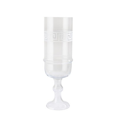 Etched Greek Handmade Glass Table Vase