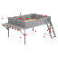 Lit double avec bureau et lumières DEL, lit mezzanine bas avec barrière de sécurité et échelle, lit mezzanine en bois pour petit espace traditionnel, aucun sommier nécessaire-1085082236