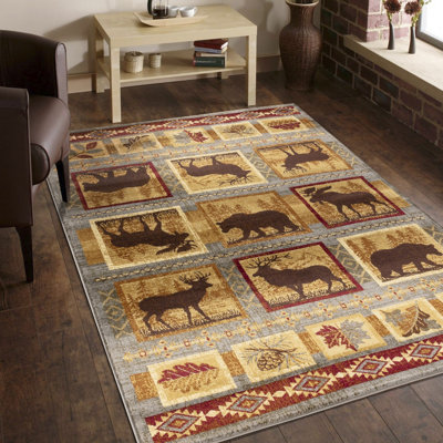 2 pi Tapis en polypropylène bleu et teint pour le porche X 3